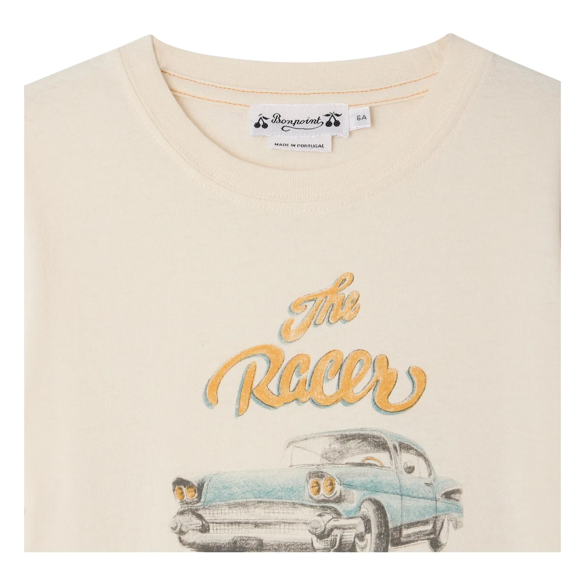 Bonpoint - Camiseta de Algodón Orgánico Thibald Coche | Marfil
