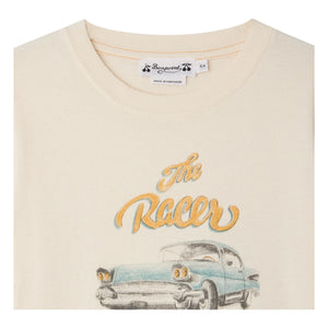 Bonpoint - Camiseta de Algodón Orgánico Thibald Coche | Marfil