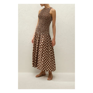 Faithfull the Brand - Vestido de algodón de lunares Luisa | Chocolate