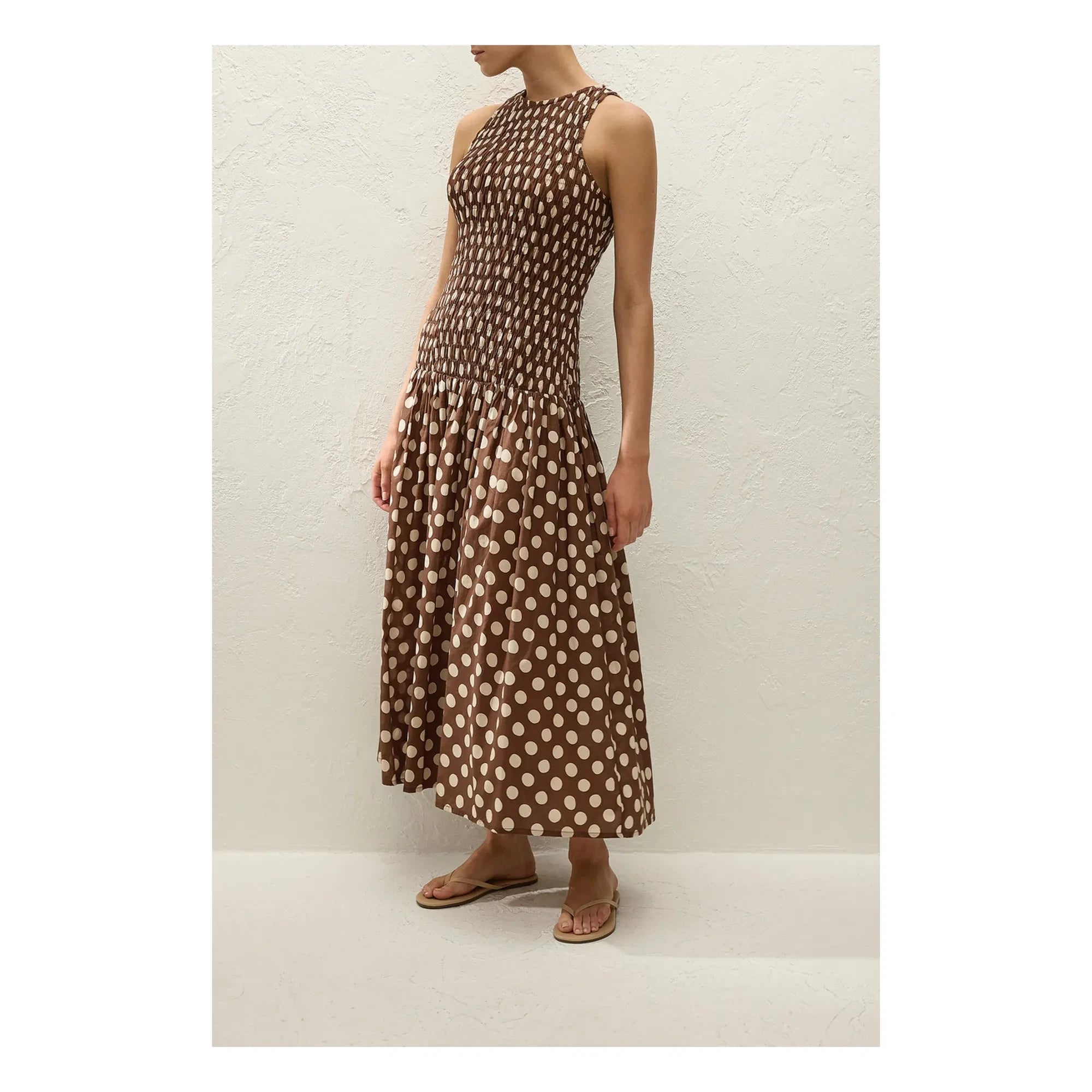 Faithfull the Brand - Vestido de algodón de lunares Luisa | Chocolate