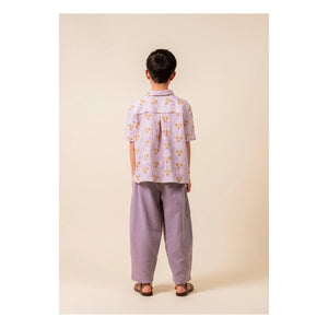 birinit - Pantalón de Gasa de Algodón Orgánico Antiguo de Corte Ancho | Visón