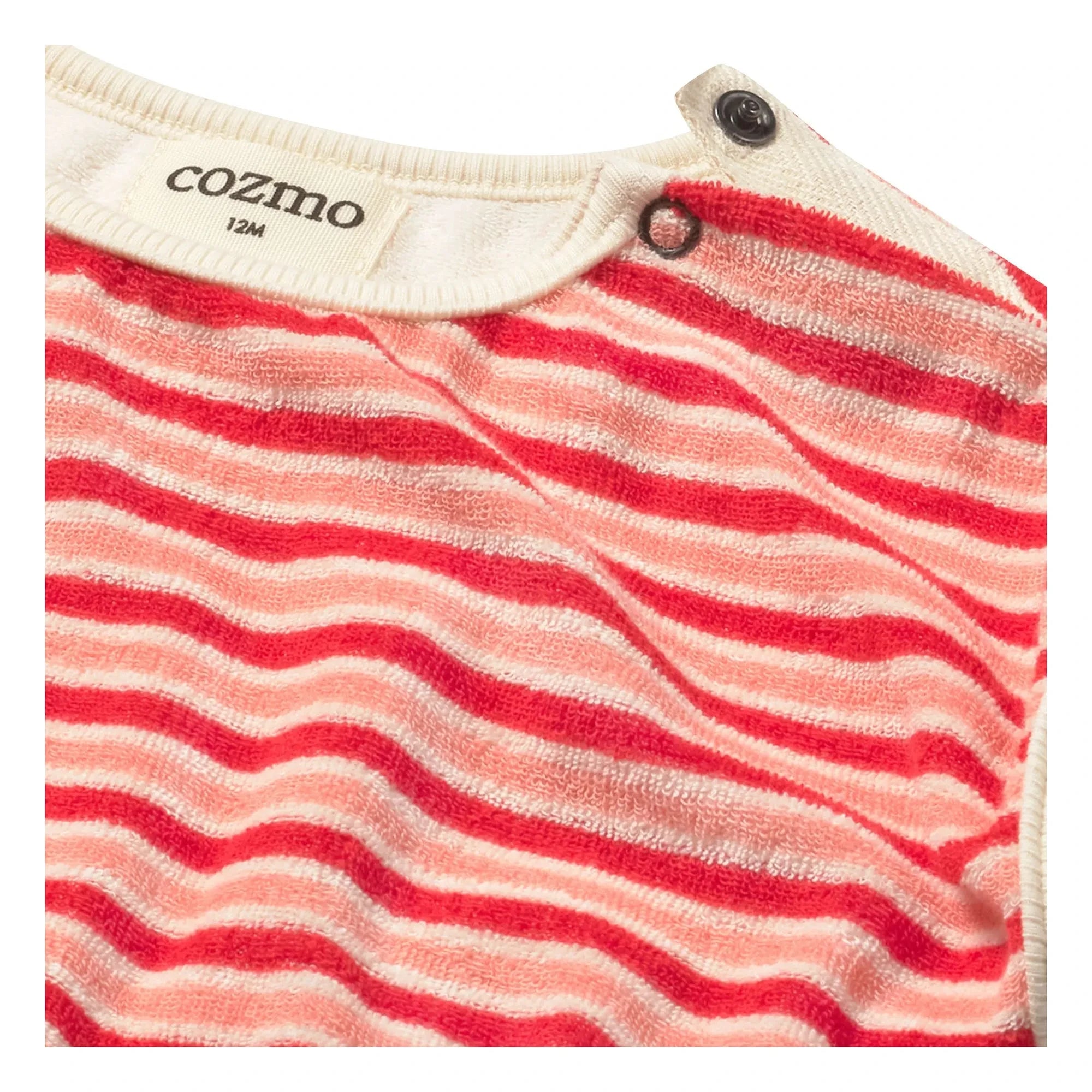 Cozmo - Body de tela de rizo a rayas Gianna | Rojo