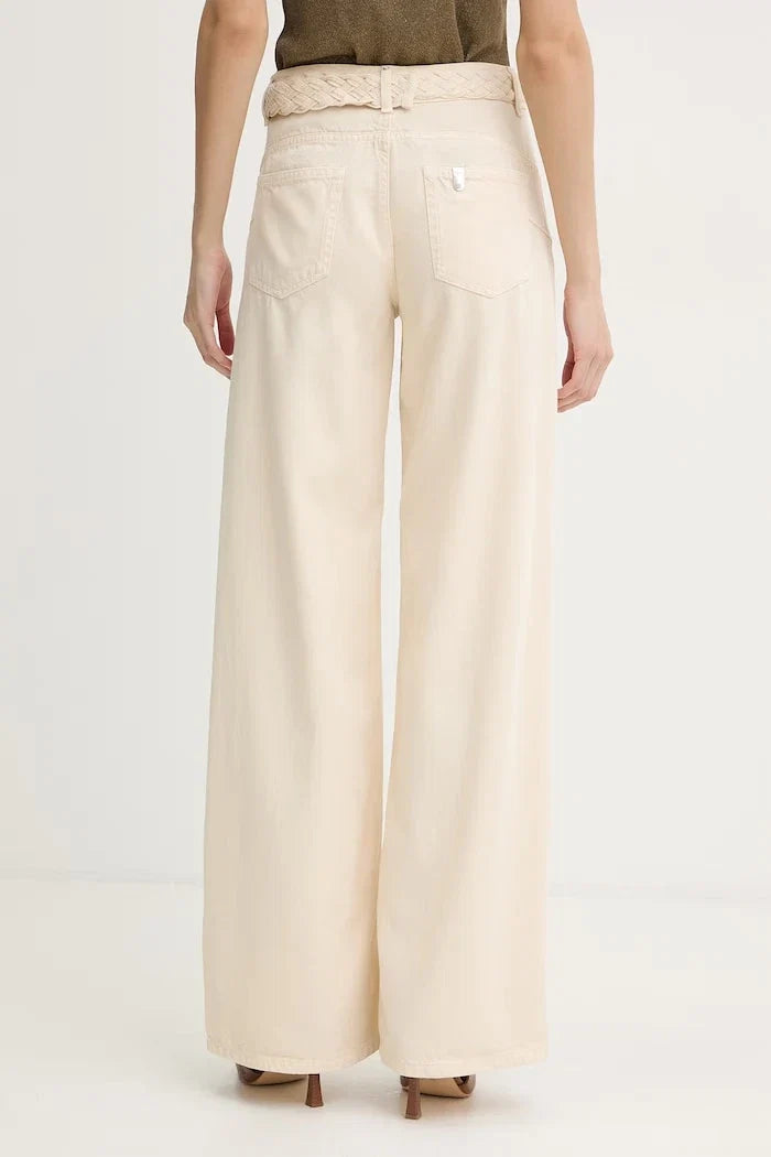 Pantalón de lino de mujer de pernera ancha Liu Jo