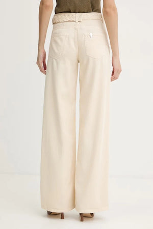 Pantalón de lino de mujer de pernera ancha Liu Jo