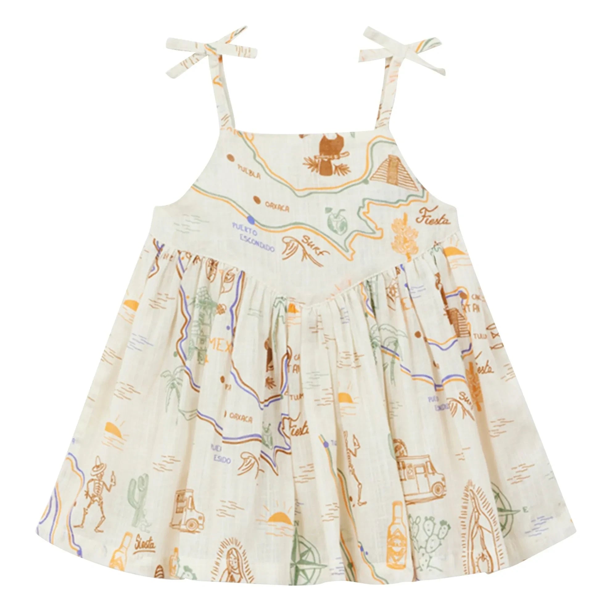 Arsène et Les Pipelettes - Vestido con tirantes Palm Algodón orgánico | Beige