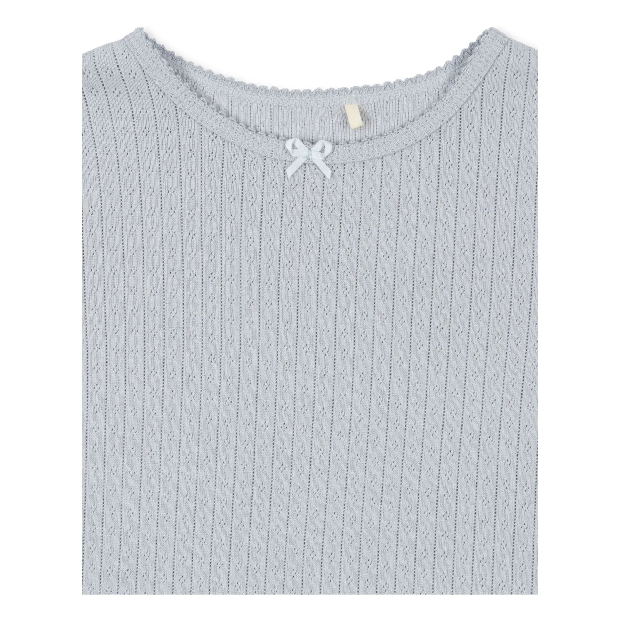 Konges Sløjd - Camiseta Minnie Pointelle de algodón orgánico | Azul pálido