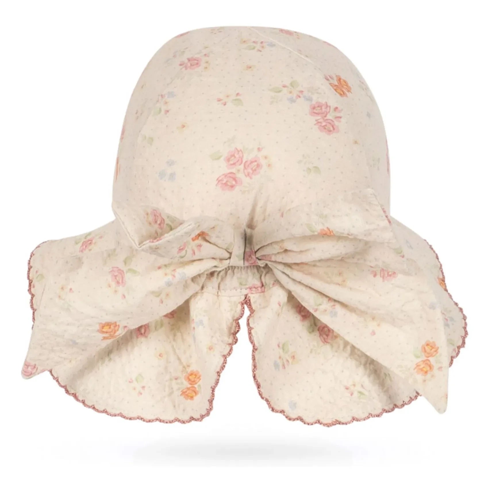 Konges Sløjd - Gorro Elin con Nudo de Flores de Algodón Orgánico | Beige