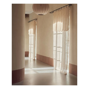 Casa de Vacaciones - Cortina de gasa de lino con borlas Bayadère | Terracota