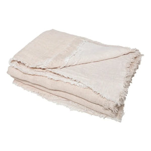 Maison de Vacances - Vice Versa Plaid con Flecos | Crudo/Escarchado