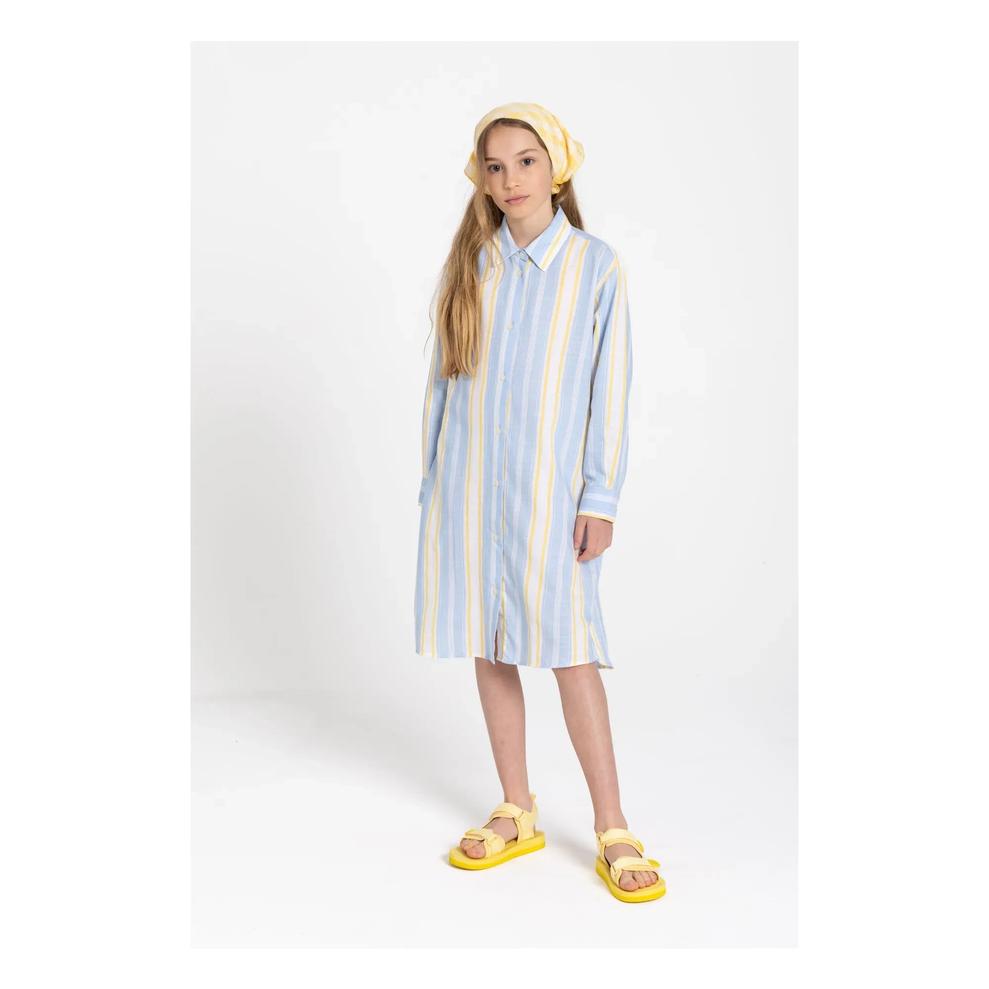 Smallable Kid - Vestido camisero de rayas Leya | Azul claro