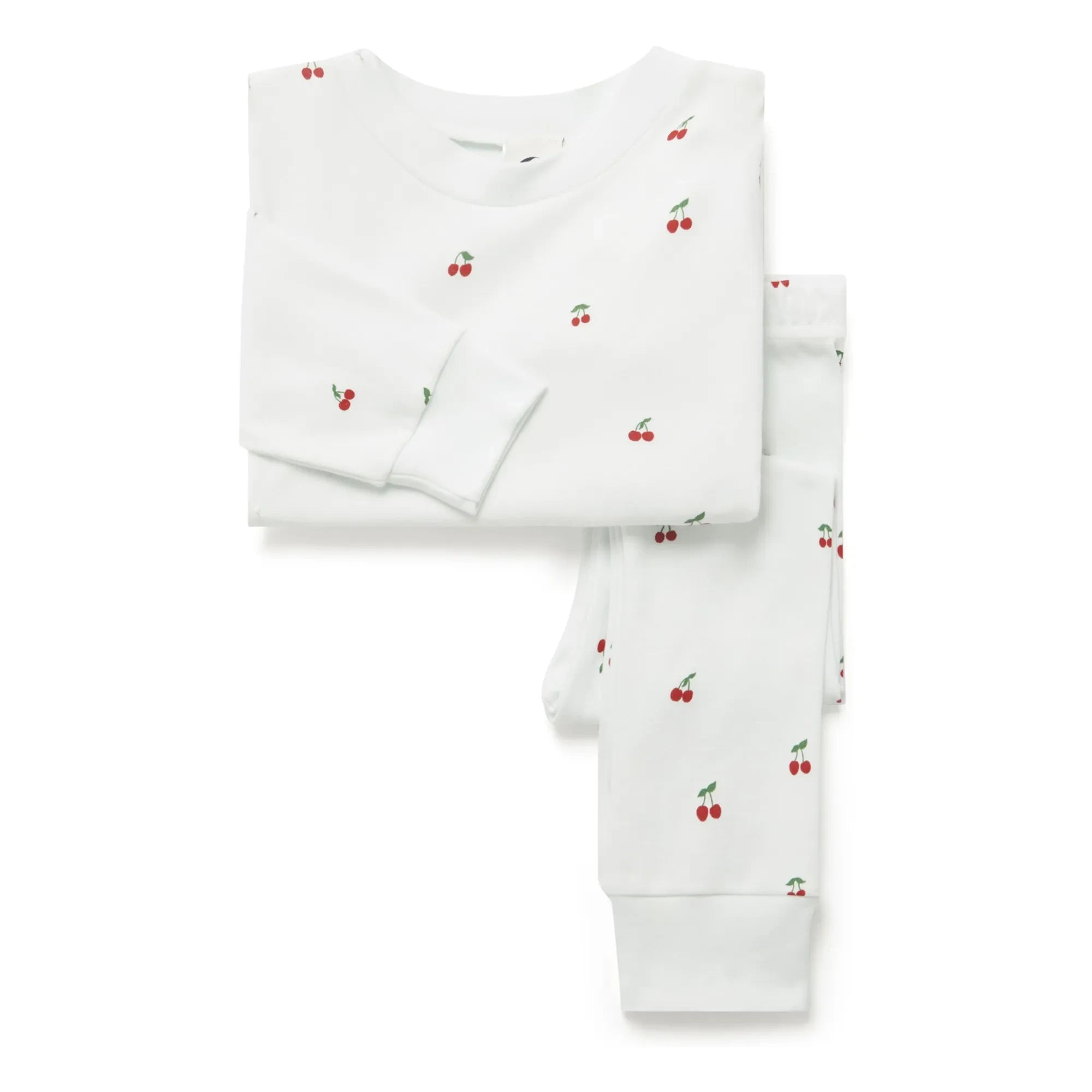 Sleepy Doe - Pijama de algodón orgánico con estampado de cerezas | Blanco