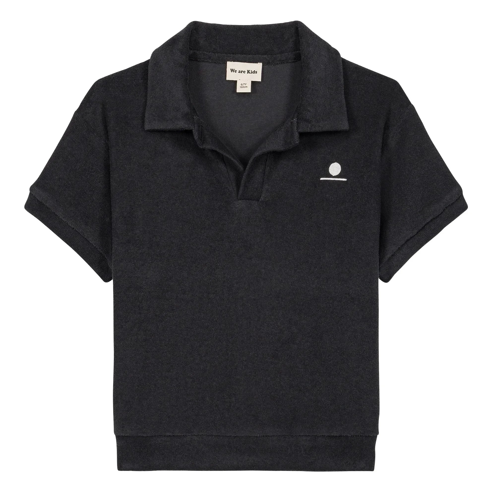 We Are Kids - polo de toalla de algodón orgánico Leonard | Negro