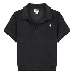 We Are Kids - polo de toalla de algodón orgánico Leonard | Negro