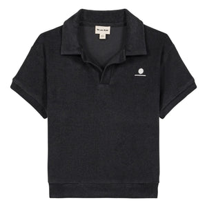 We Are Kids - polo de toalla de algodón orgánico Leonard | Negro