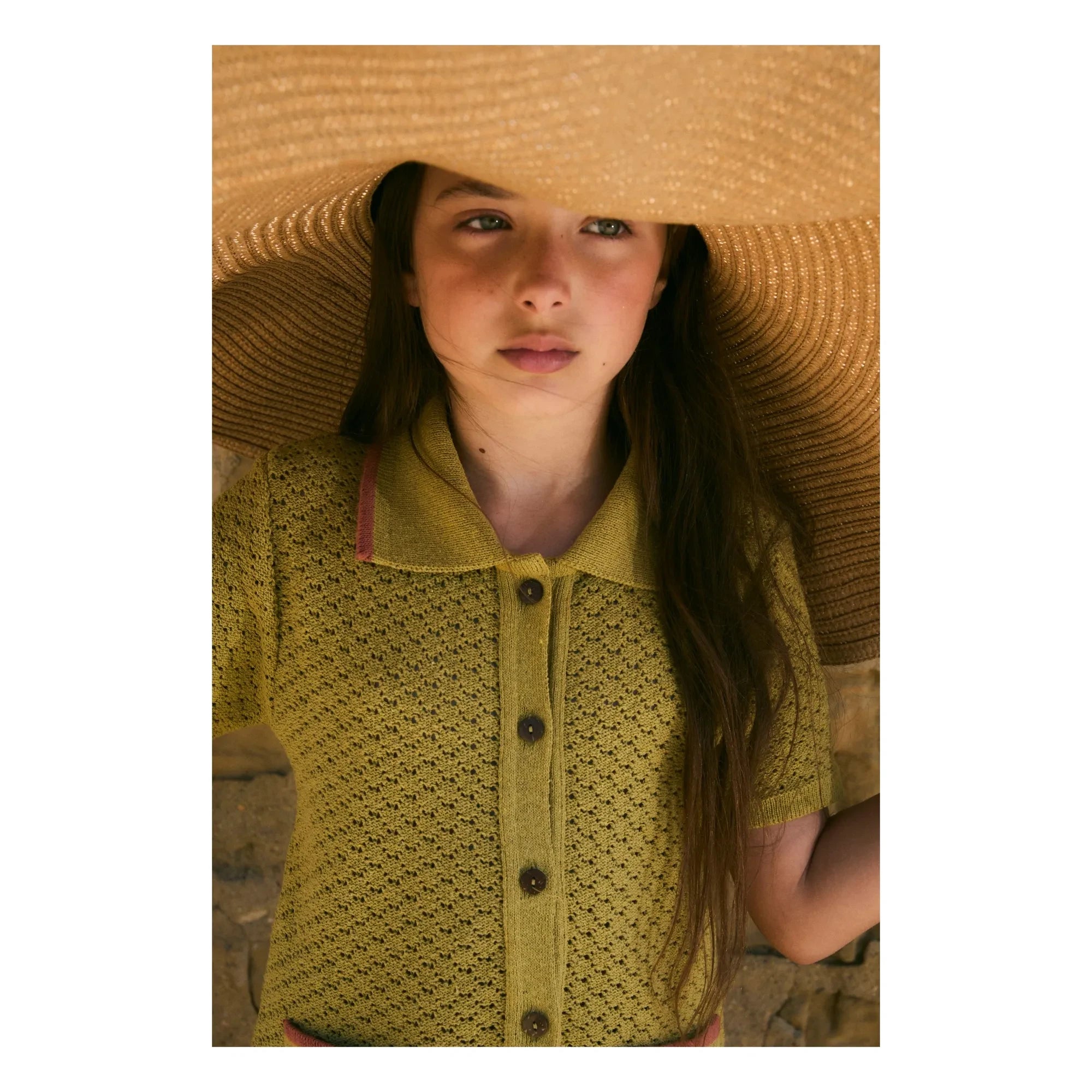 birinit - Bolsillos de camisa calada | Amarillo verdoso