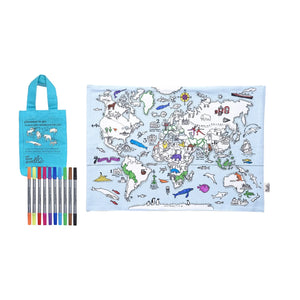 EatSleepDoodle - Mantel Individual para Colorear Mapa del Mundo