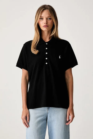 Camiseta de mujer de algodón con cuello Polo Ralph Lauren