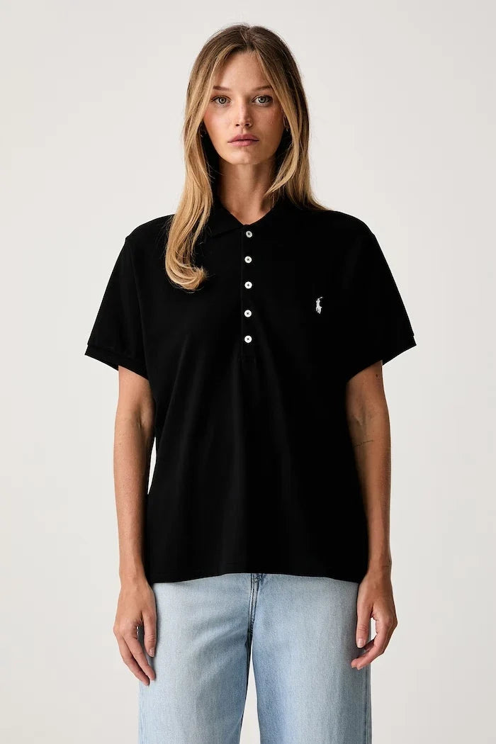 Camiseta de mujer de algodón con cuello Polo Ralph Lauren
