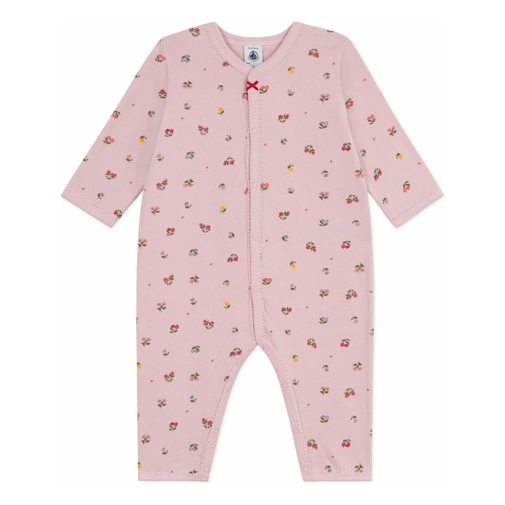 Petit Bateau - Pijama de dormir de algodón orgánico con estampado floral | Rosa empolvado