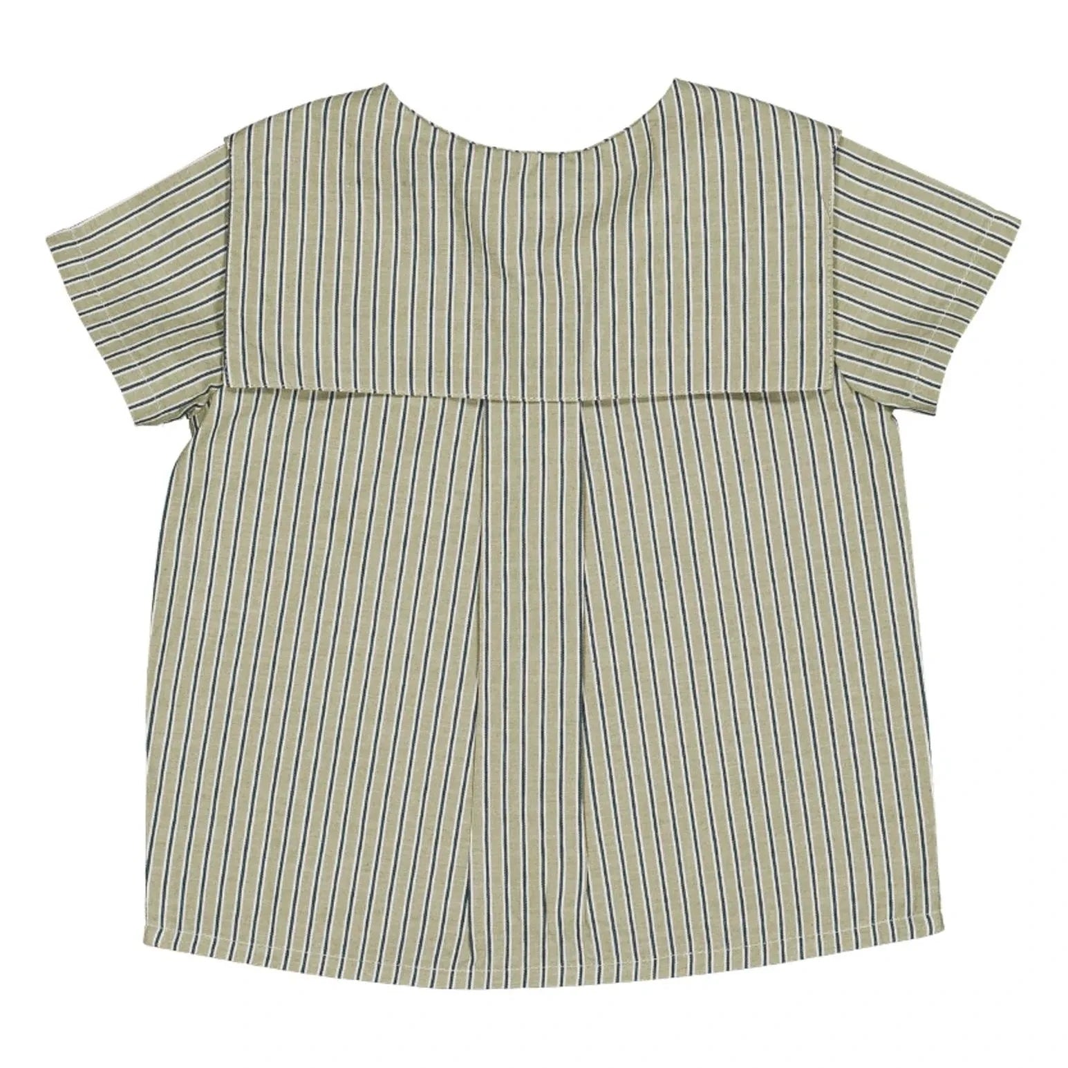 Camisa Loir - Lorette de algodón orgánico a rayas | Verde
