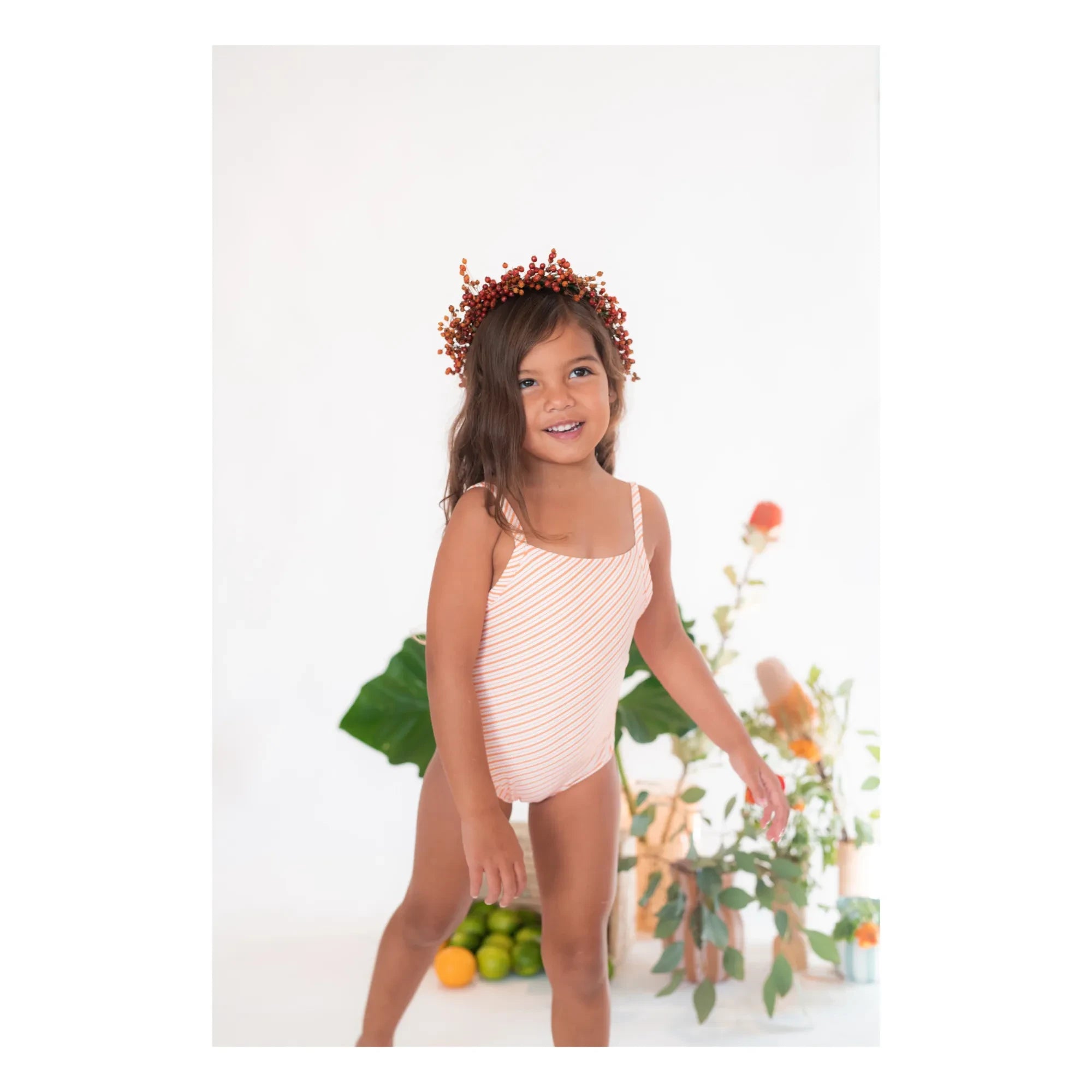 Ina Swim - Traje de baño de una pieza Mara de rayas | Coral