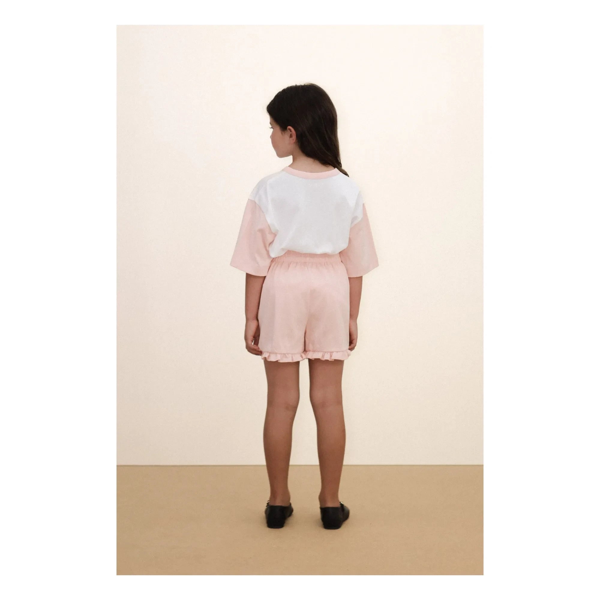 Tinycottons - Camiseta de Algodón Orgánico con Bloques de Color Giverny | Rosa Polvo