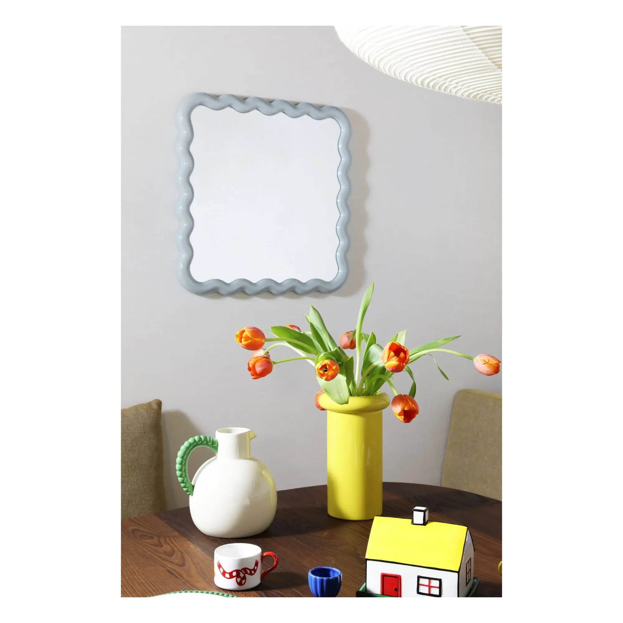 &Klevering - Espejo Zigzag | Azul claro