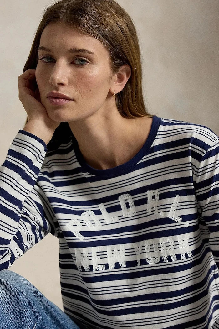Blusa de algodón de manga larga Polo Ralph Lauren para mujer