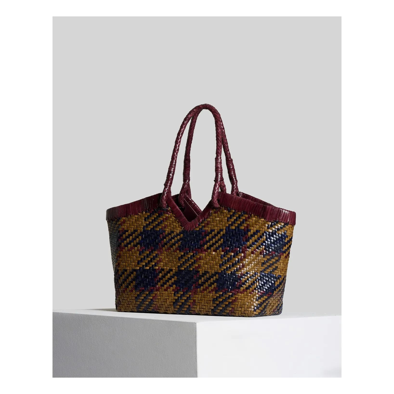 Vipera - Crudelia Madras Deri Tote | Curry amarillo rengi