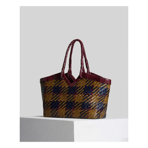 Vipera - Crudelia Madras Deri Tote | Curry amarillo rengi
