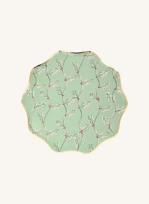 Meri Meri - Platos grandes de Navidad con diseño de Block Print - set de 8