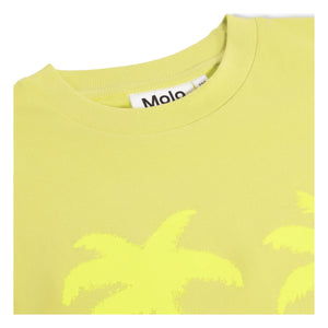 Molo - Camiseta de algodón orgánico Riley Palm Smile | Amarillo