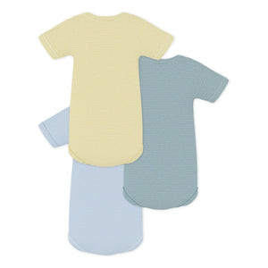 Petit Bateau - Conjunto de 3 bodys de rayas | Amarillo