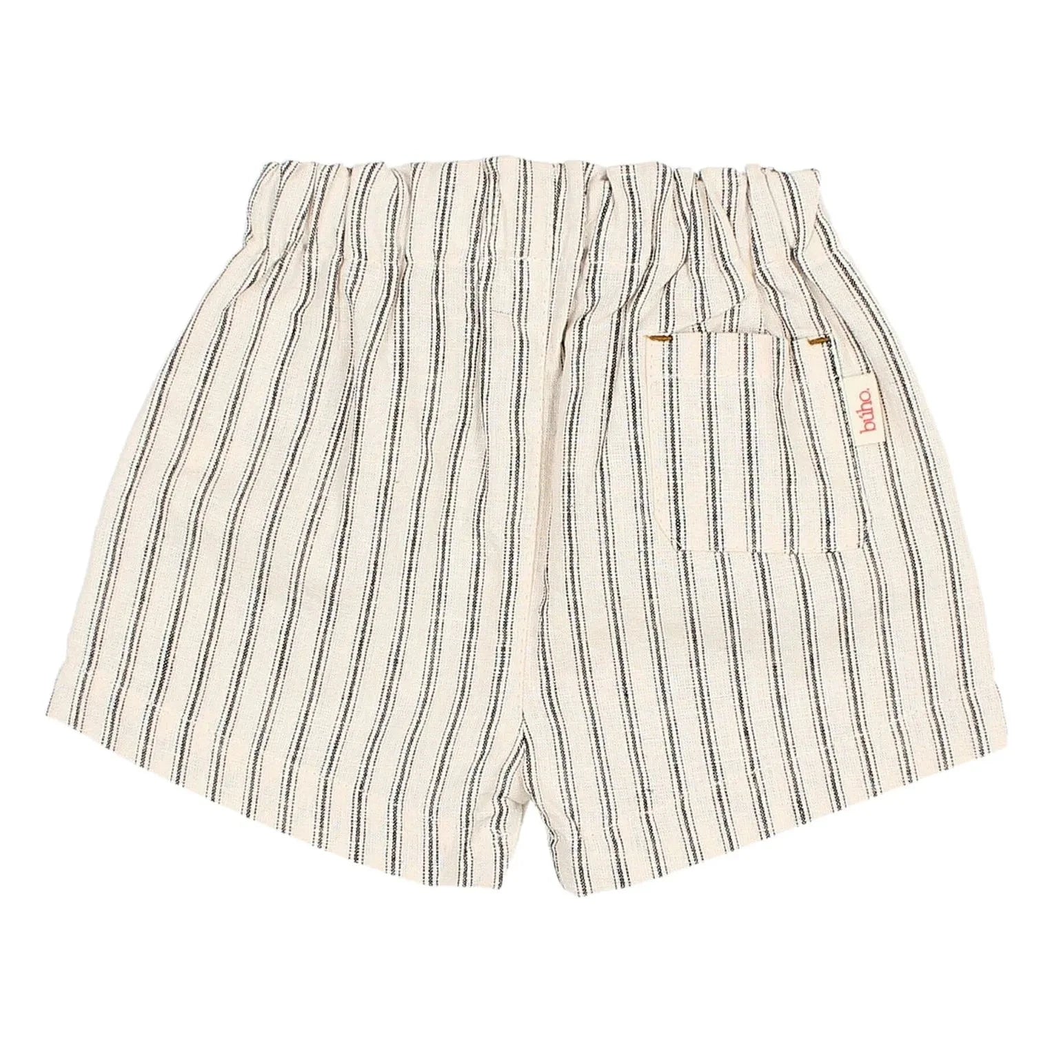 Búho - Pantalones cortos de lino a rayas | Crudo