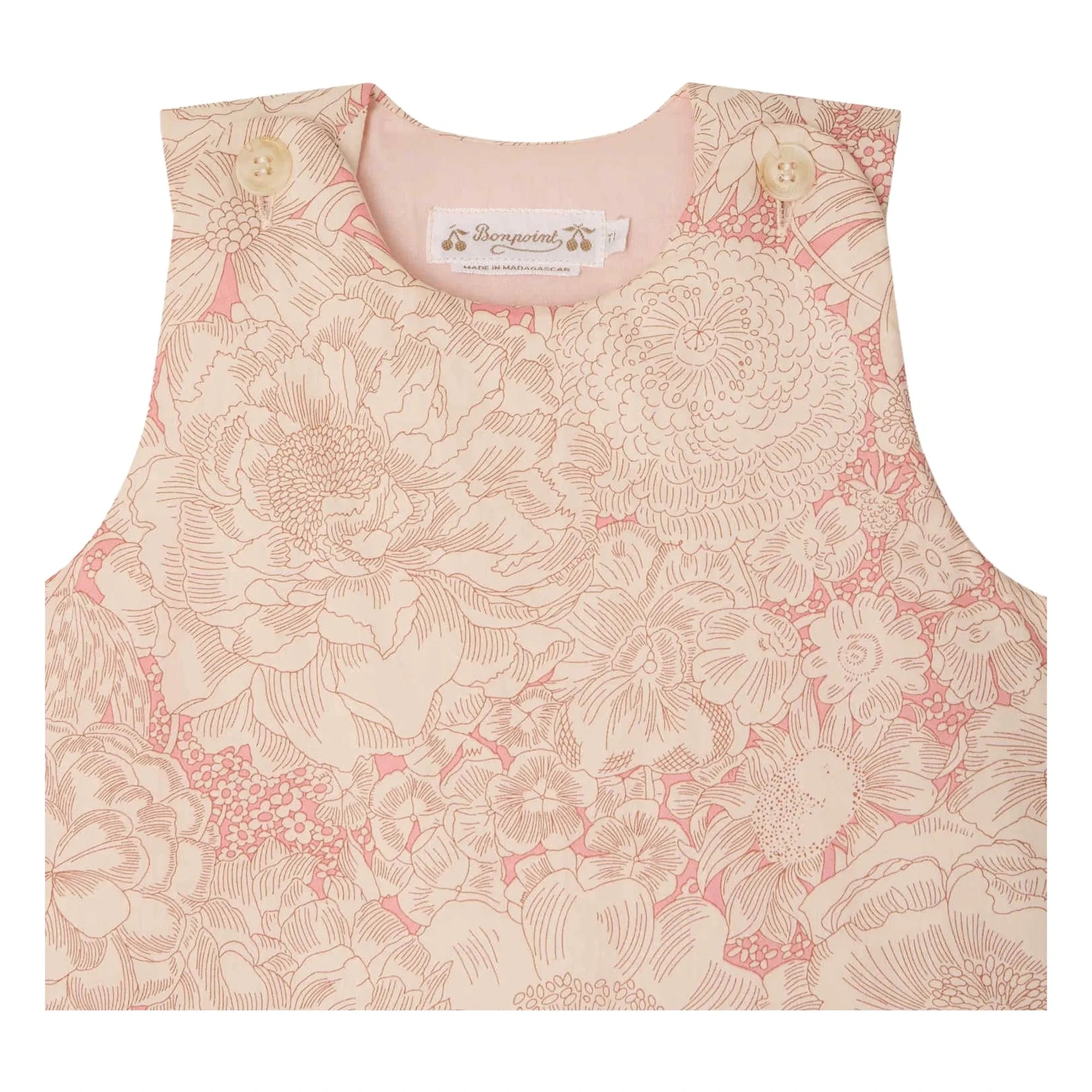 Bonpoint - Saco de dormir Joujou Fleurie de algodón orgánico | Rosa pálido