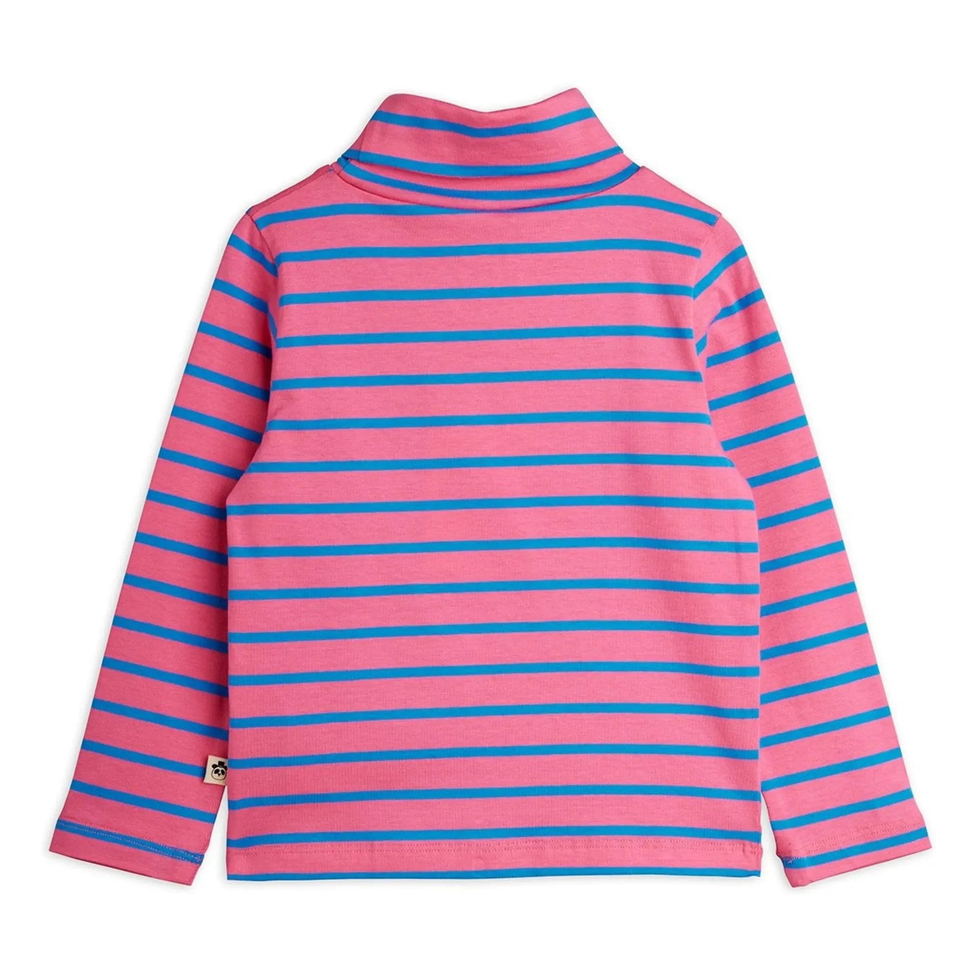 Mini Rodini - Cuello alto de algodón orgánico a rayas | Rosa