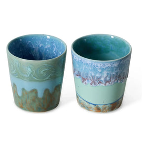 HKliving - Tazas de café de cerámica Van Gogh Autorretrato | Azul