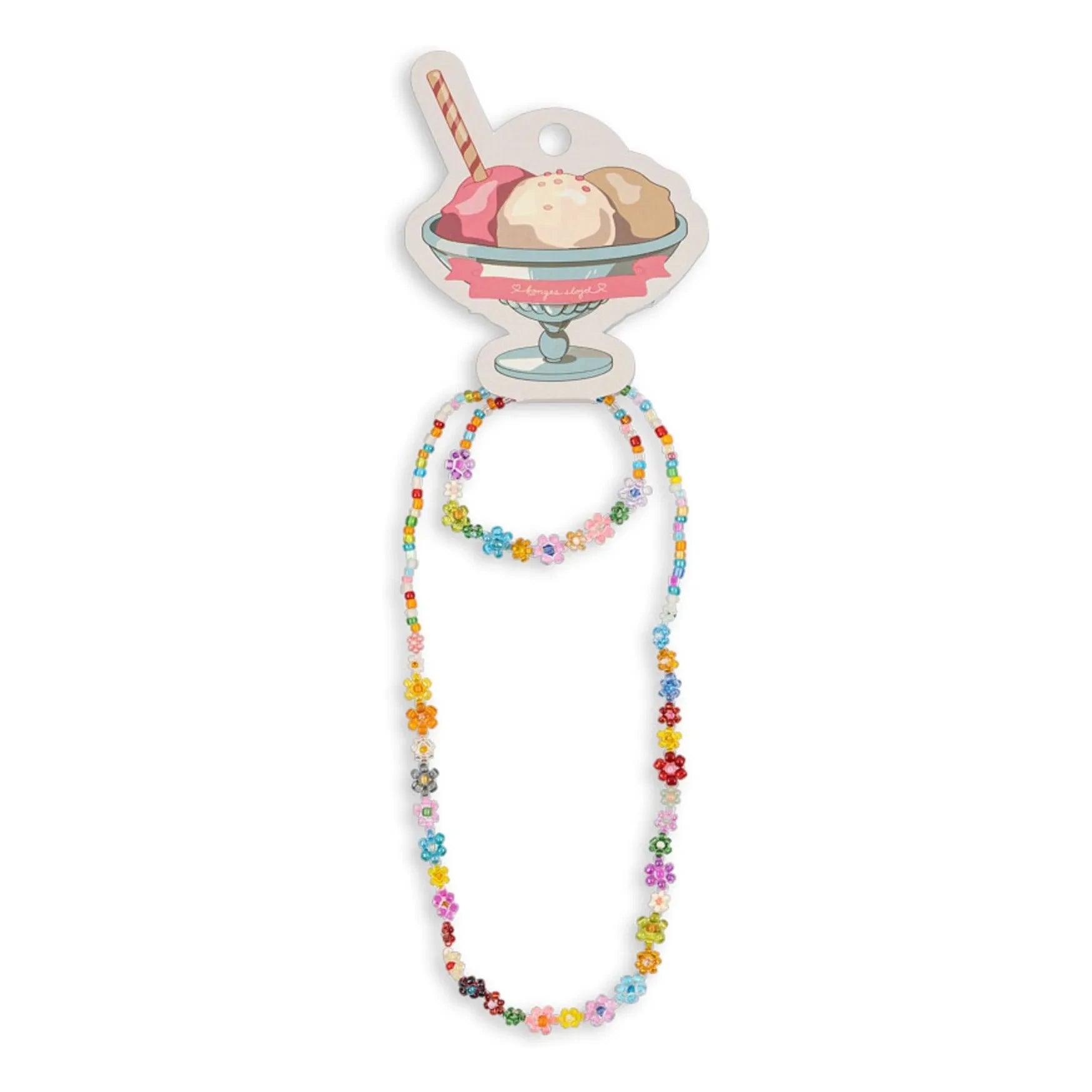 Konges Sløjd - Set de collar y pulsera de flores rosas