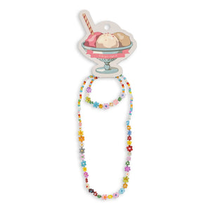Konges Sløjd - Set de collar y pulsera de flores rosas