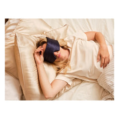 Emily's Pillow - Cinta para el pelo de seda con antifaz | Azul noche