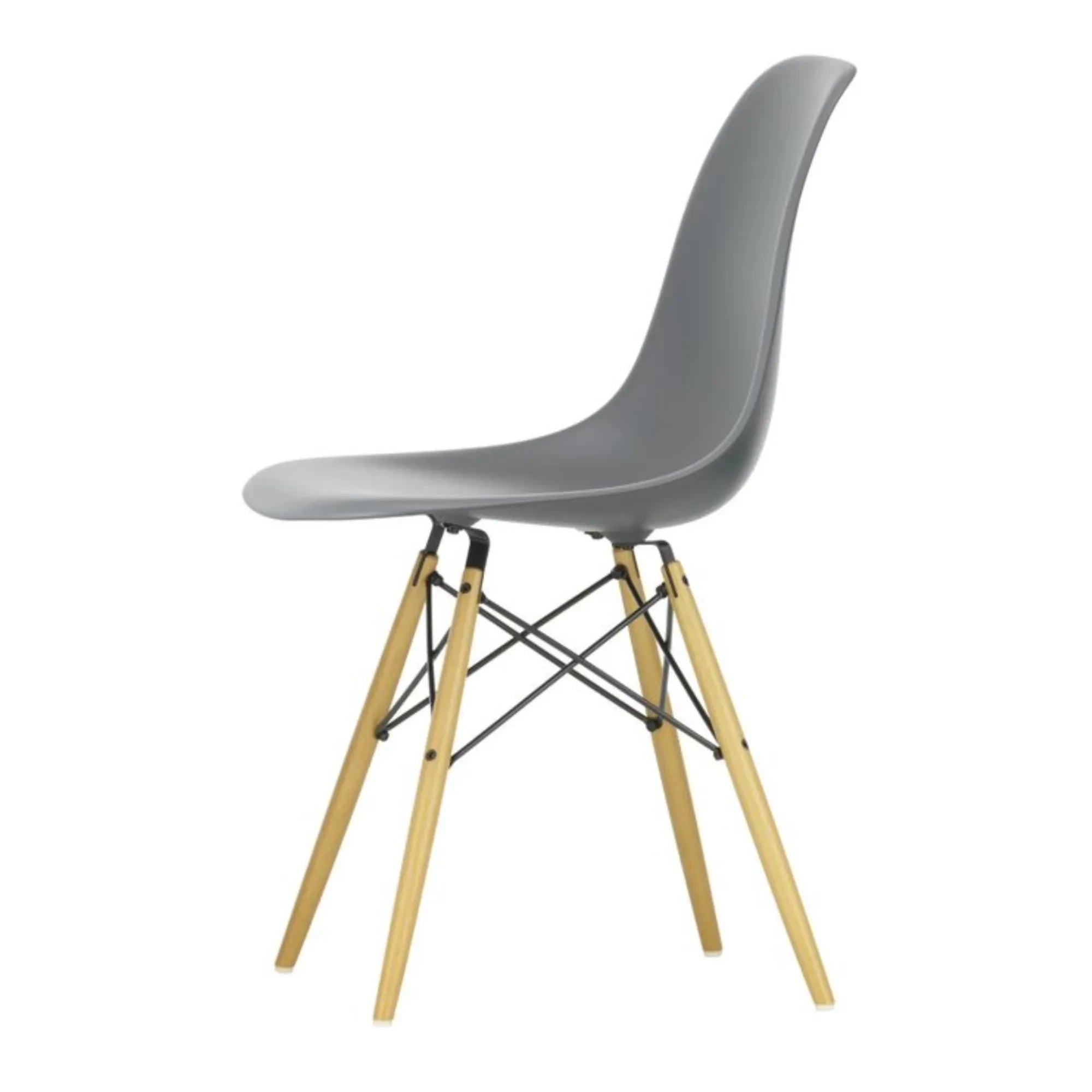 Vitra - Silla DSW de plástico - base de arce - Charles & Ray Eames | Granito