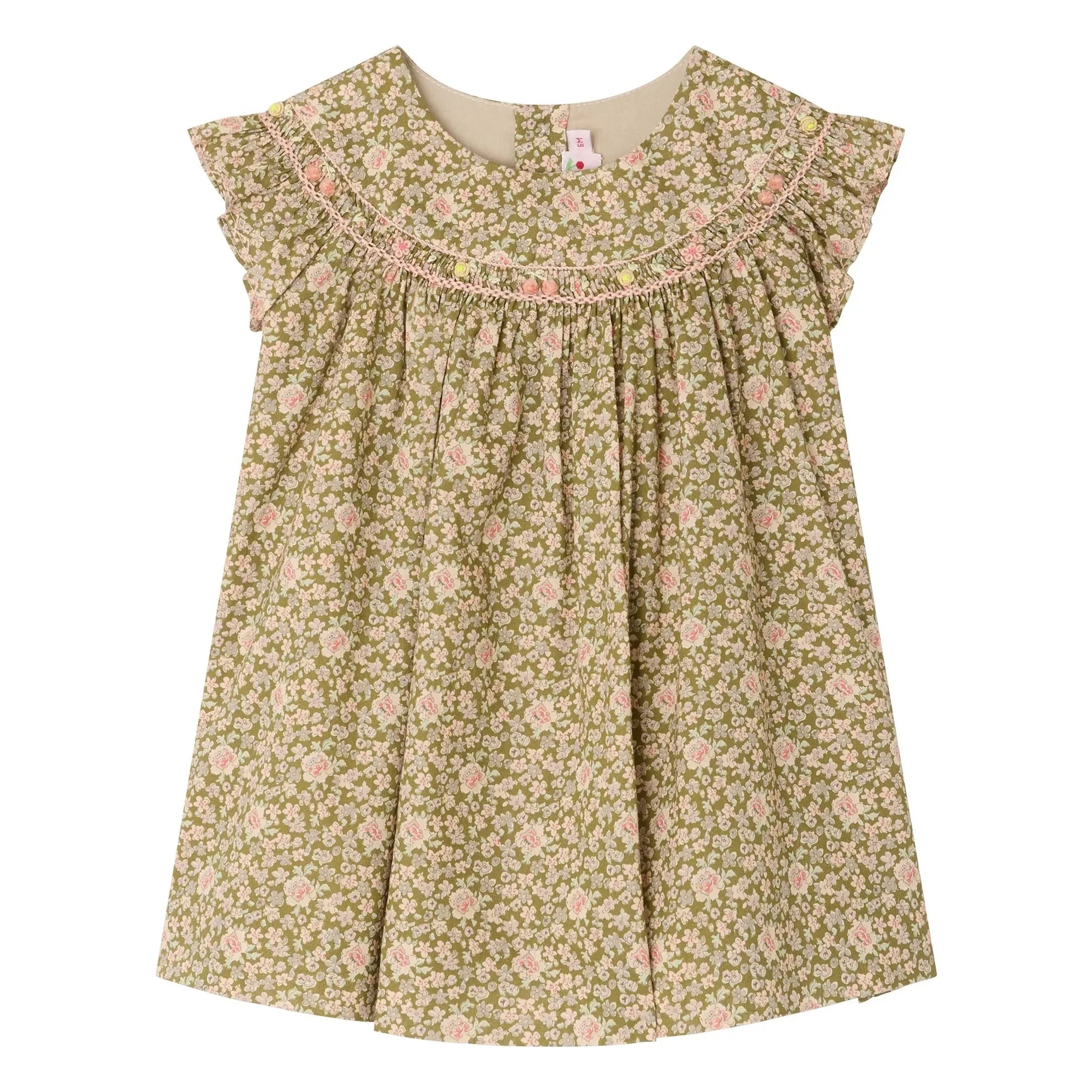 Bonpoint - Vestido Amantine Liberty de Algodón Orgánico | Verde