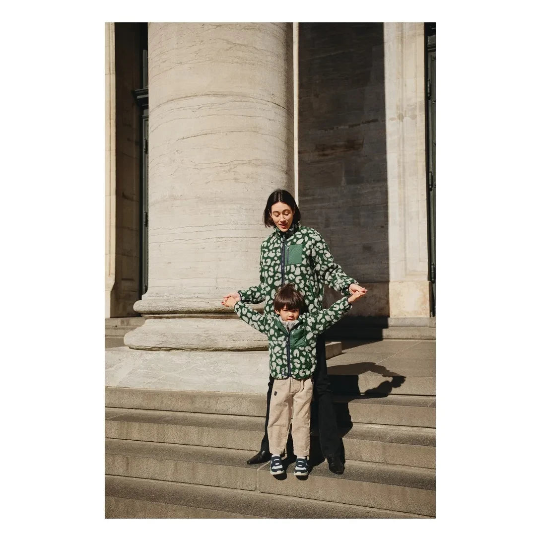 Liewood - Nelson Chaqueta tipo sherpa con estampado de leopardo hecha de fibras recicladas | Verde
