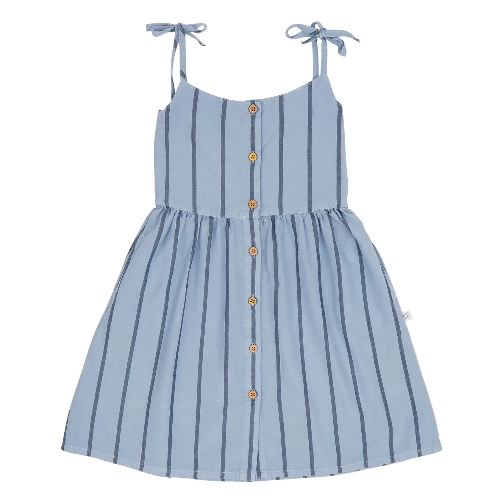 Jenest - Vestido Bonne de algodón orgánico a rayas | Azul claro