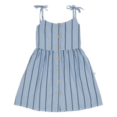Jenest - Vestido Bonne de algodón orgánico a rayas | Azul claro
