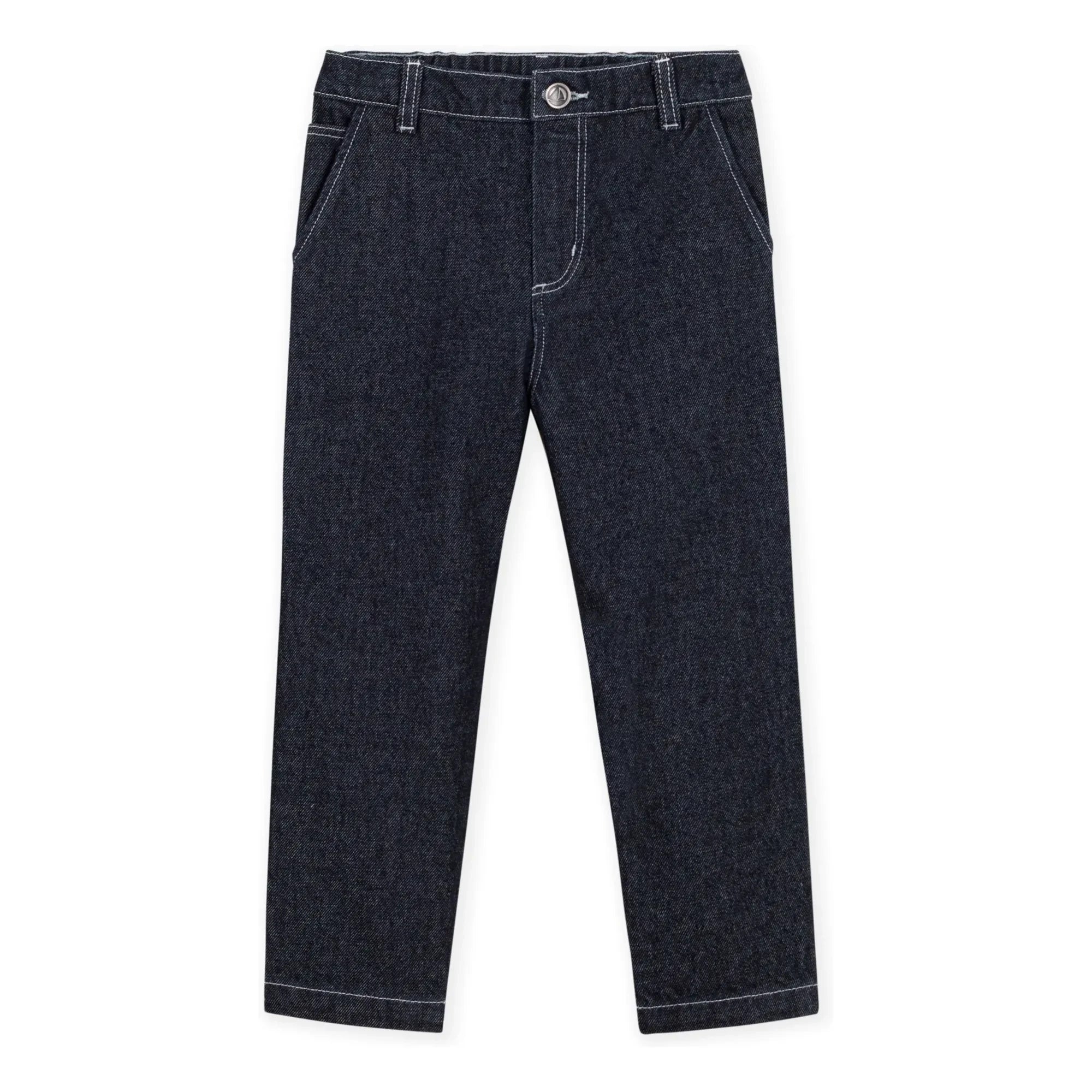 Petit Bateau - Organik Pamuk Düz Paça Jean | Koyu Mavi
