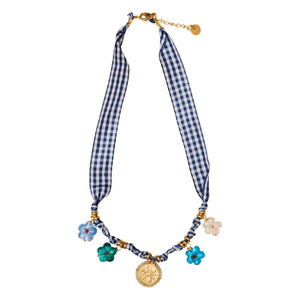 Pallas - Mantel de mesa con collar | Azul