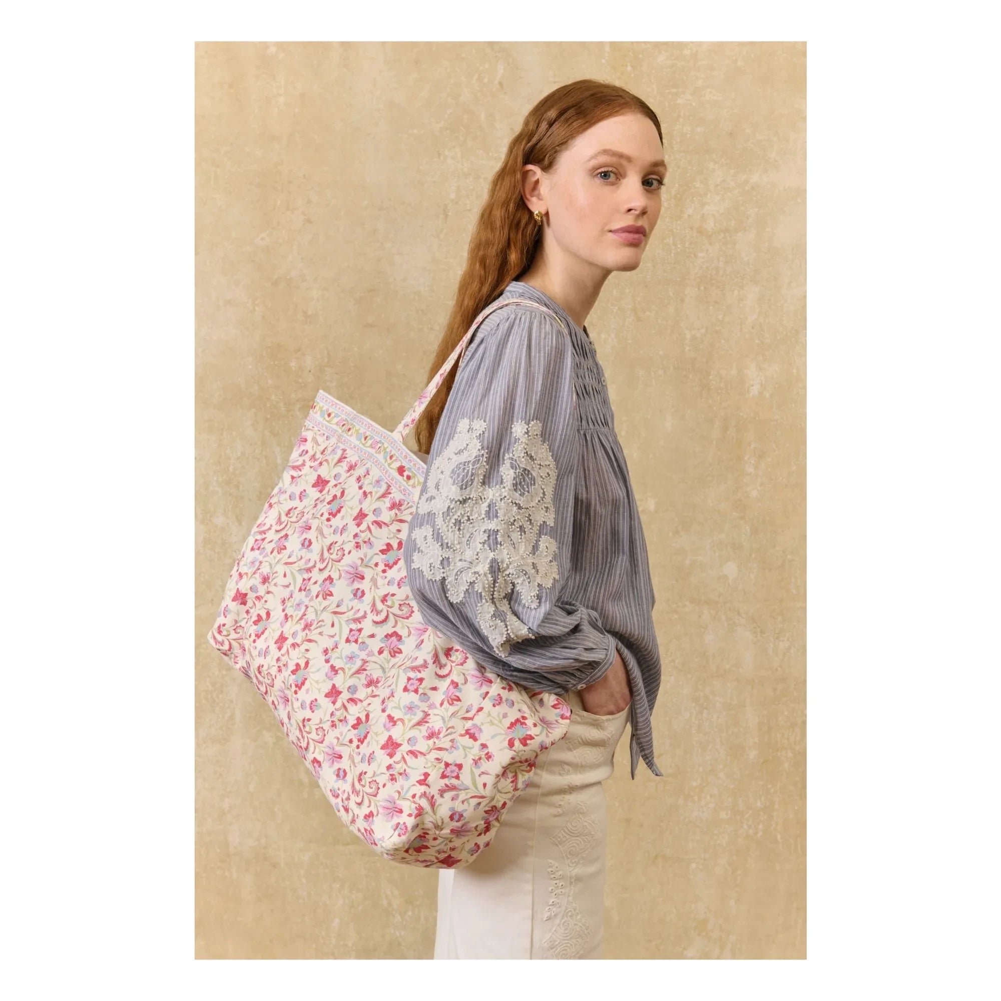 Louise Misha - Bolso Tote Beverly Algodón | Blanco