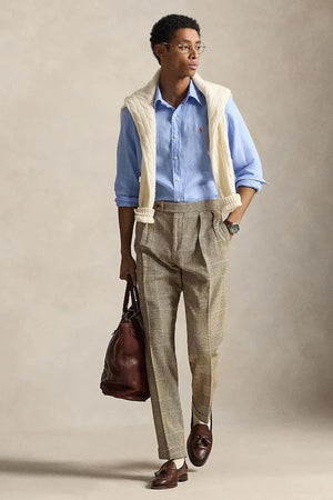 Camisa deportiva de lino de manga larga para hombre Polo Ralph Lauren