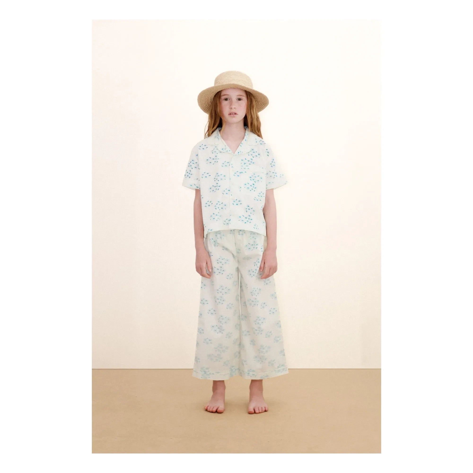 Tinycottons - Conjunto de camisa y pantalón con estampado floral | Blanco